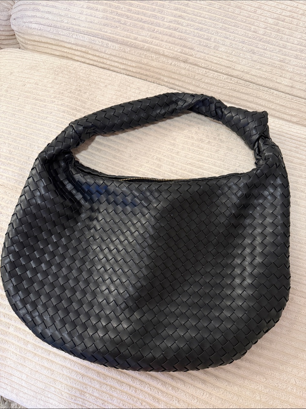 Anthropologie Black Woven Hobo Shoulder Bag